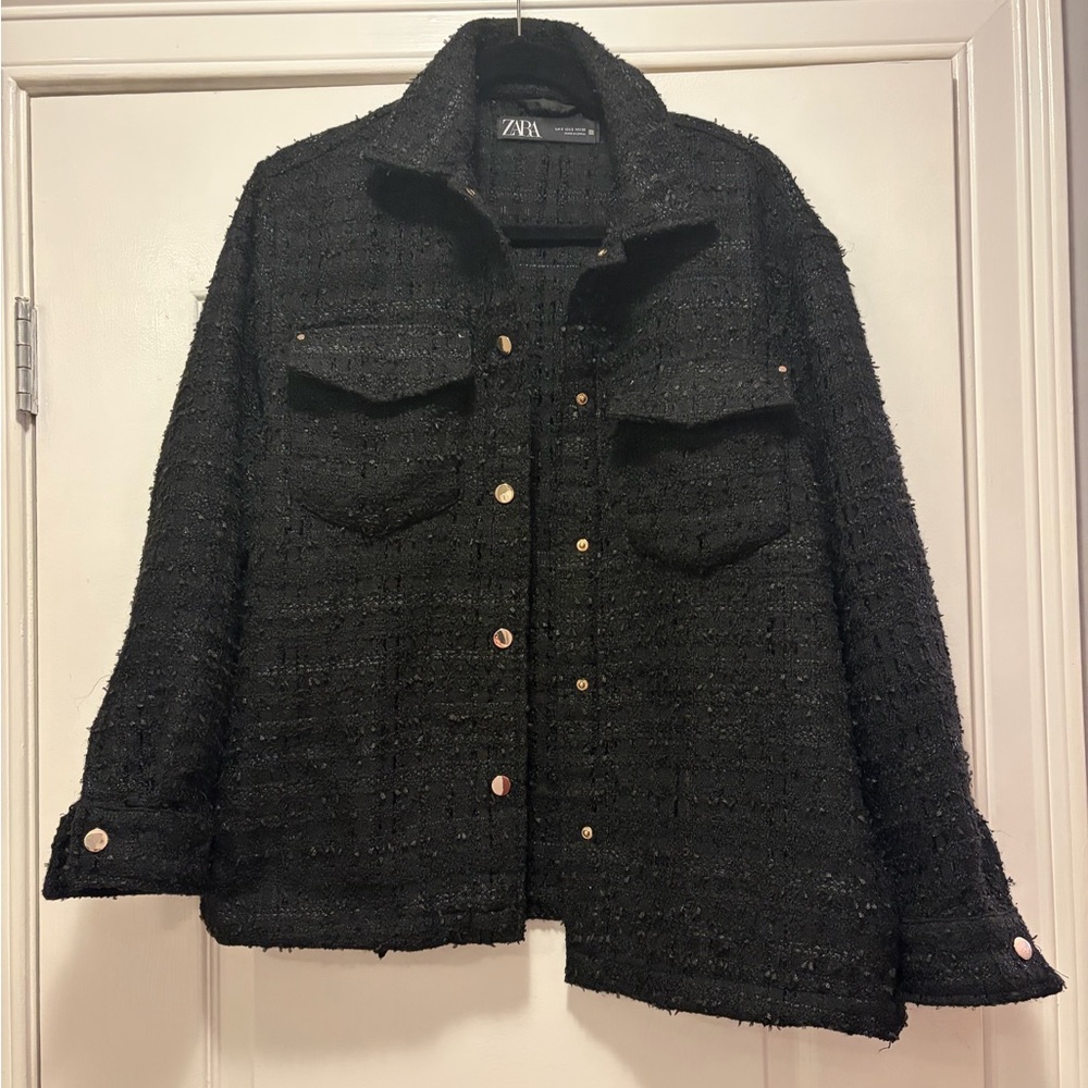 Zara Women's Textured Black Blazer